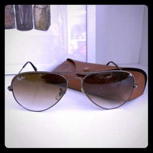 Ray Ban Aviator Sunglasses Brown Gradient